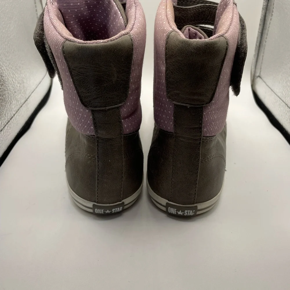 Converse All Star High-Top Sneakers - Brown and Pink leather size 5.5Youth